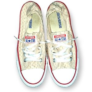 Khaki eyelet converse